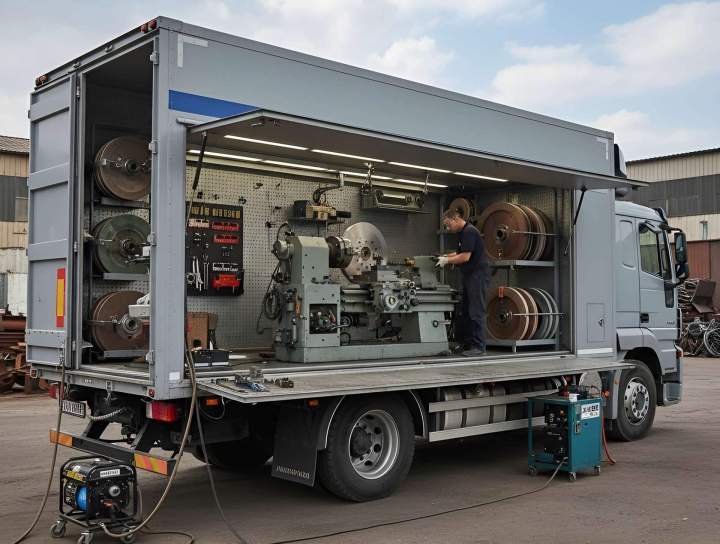 Camión equipado para rectificación de sierras de cinta Francia
